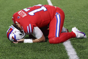 KNOCKOUT BLOW: Bills faces severe setback as key player Josh Allen is sidelined by injury.