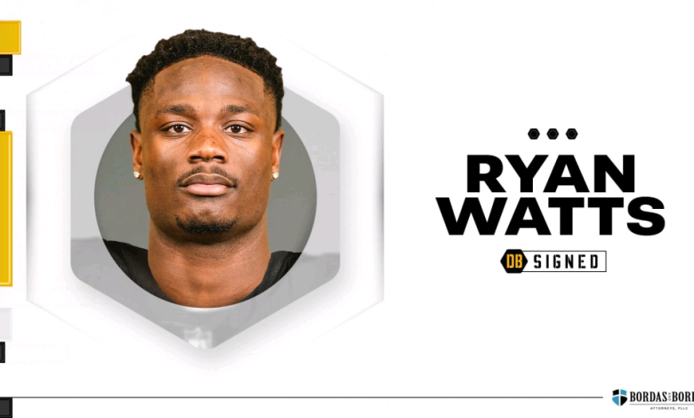 CONFIRMED: Steelers DB Ryan Watts signed his rookie contract on Saturday.